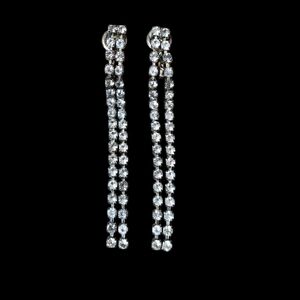 Elegant Silver Rhinestone Dangle Earrings